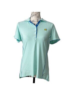 Magnolia Lane Tech Womens Size M Polo Shirt Masters Top Golf Ocean Blue